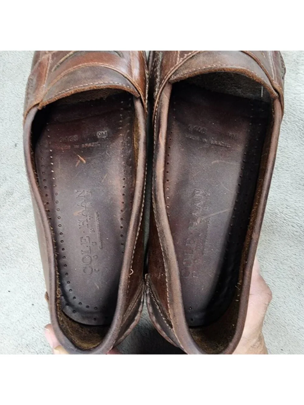 Cole Haan Shoes Mens Size 9 Country Brown Leather Slip On Loafers *Read*